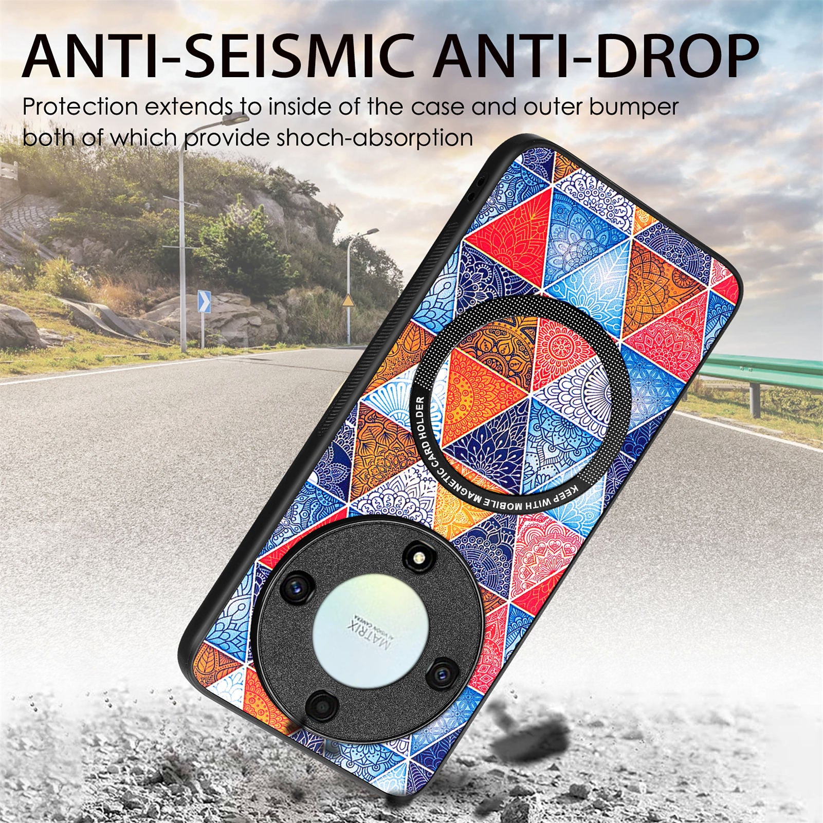 P1 for Honor X40 5G / X9a 5G / Magic5 Lite 5G Case PU Leather Pattern Printing Magnetic Back Cover P1 for Honor X40 5G / X9a 5G / Magic5 Lite 5G Case PU Leather Pattern Printing Magnetic Back Cover